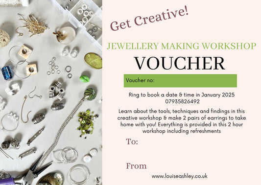 Jewellety Making Workshop Voucher An ideal Christmas Gift!