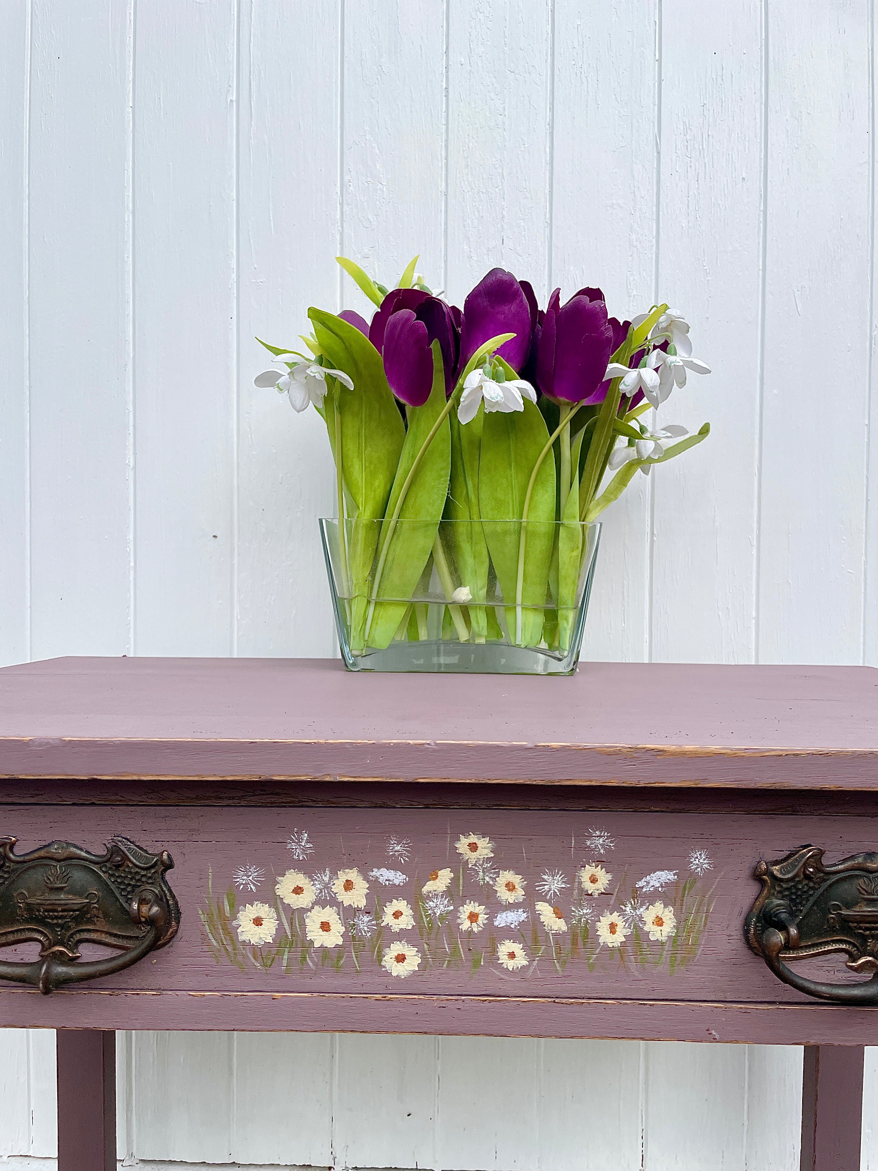 Hand painted vintage side table