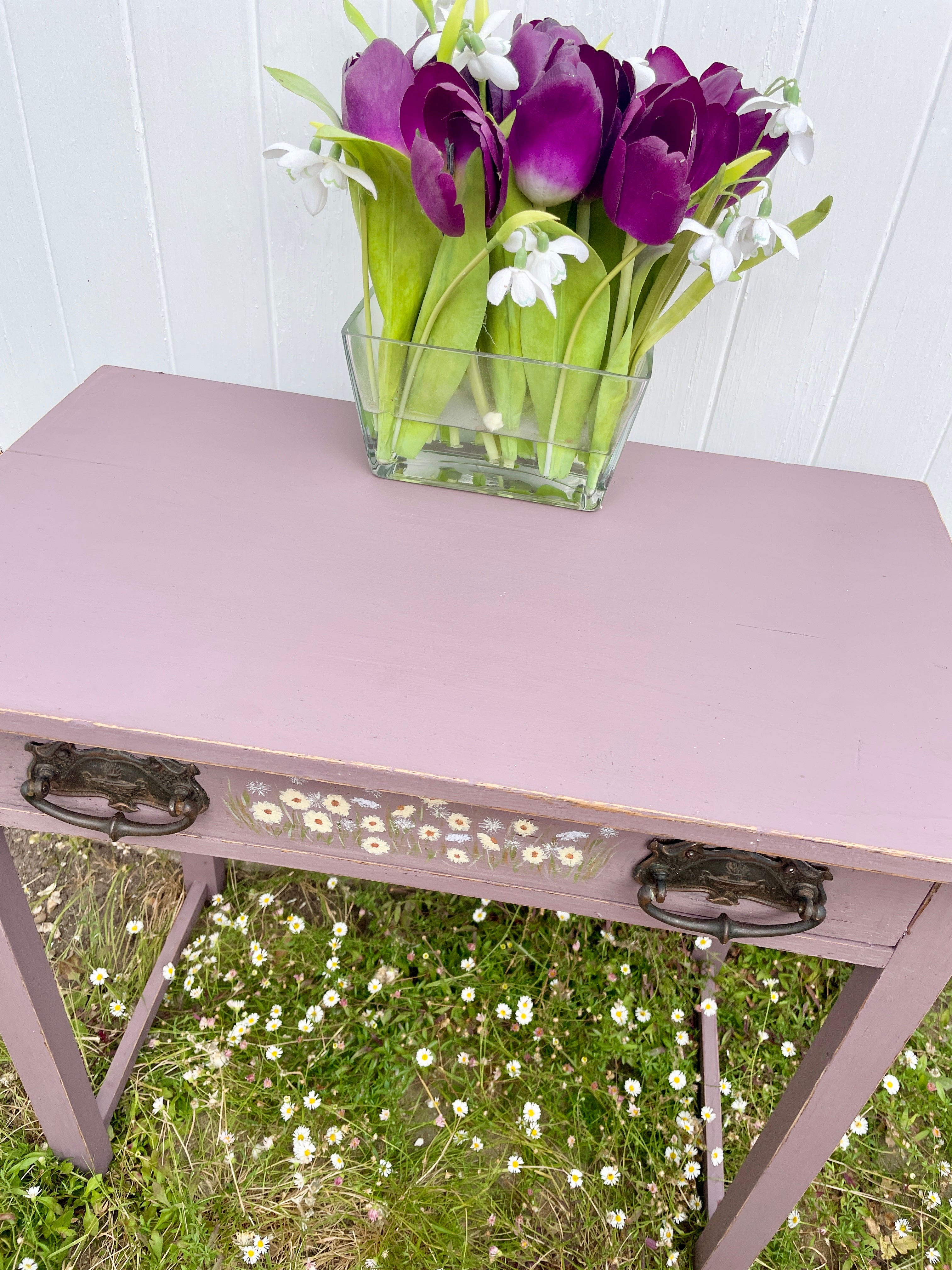 Hand painted vintage side table